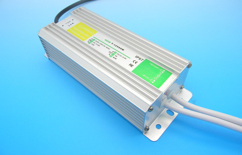 AC100 - 240V IP68 LED Waterproof Driver , Constant Current LED Driver 12V 5A